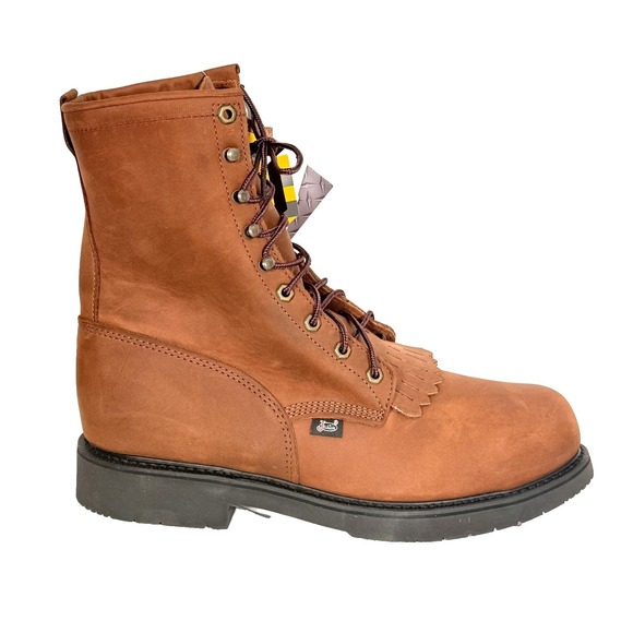Justin Boots Other - Justin Boots New 8" Aged Bark Steel Toe Mens 12 B Work Lace 795 EH Comfort Foam